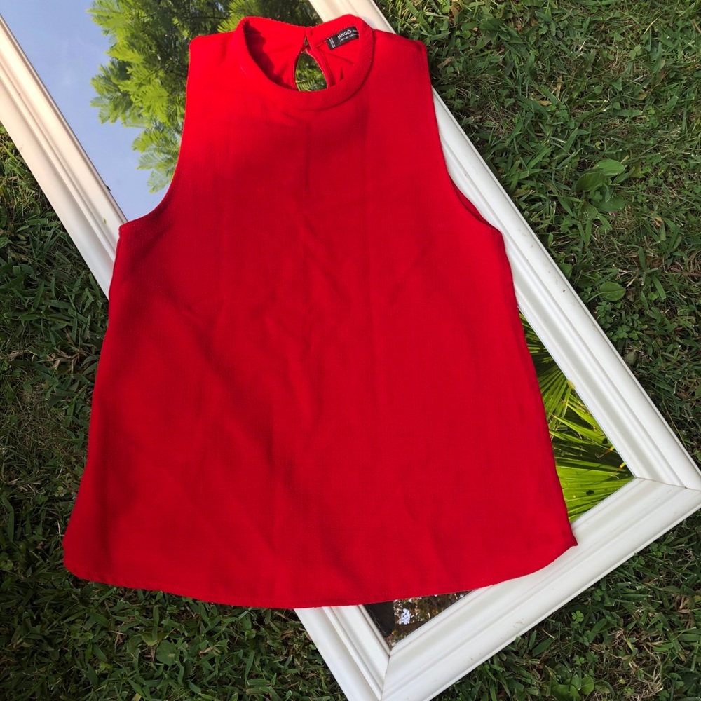 Halter Neck Red Blouse